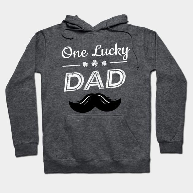 One Lucky Dad Funny St Patrick Day Gift Hoodie by Yasna